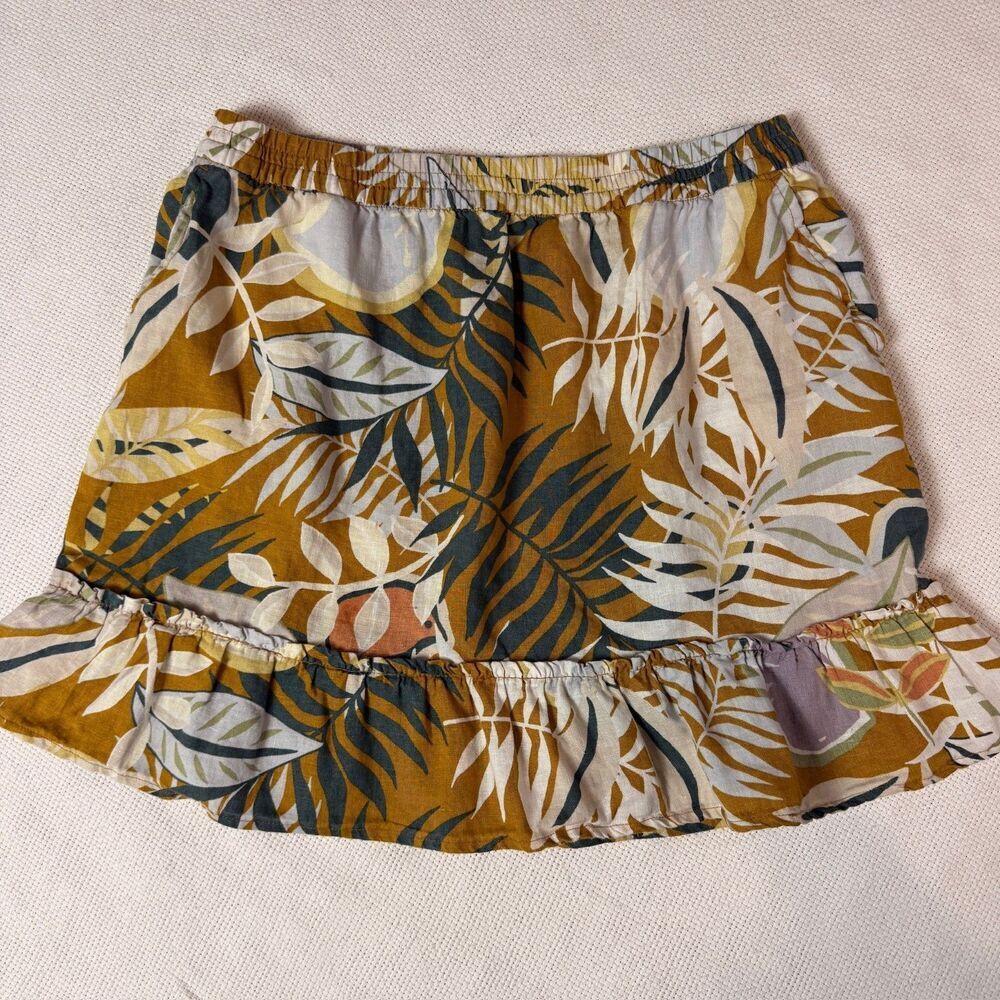 Women's Linen Tropical Print Skirt Vacation Island Girly Resort wear Cruise